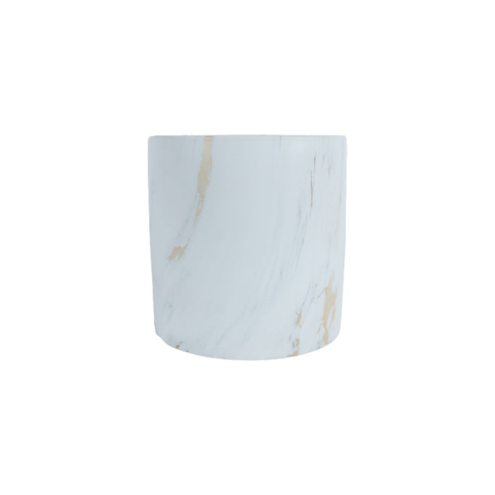 Ceramic White Marble Pot with Plate