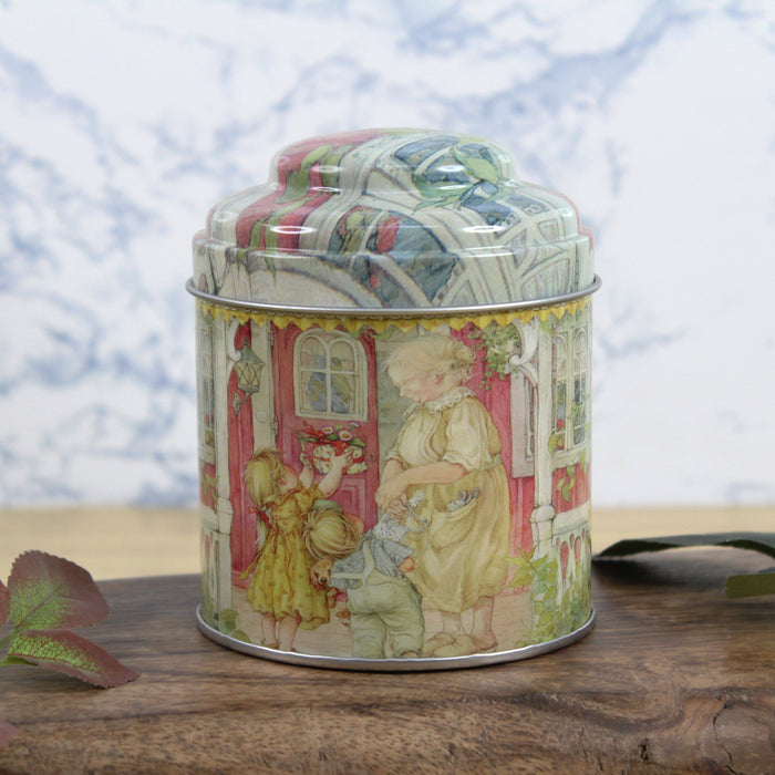 Metal Vintage old granny and daughter print storage container