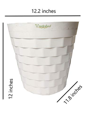 Plastic Plates : 12 inch White Brix plastic pot (set of 2)