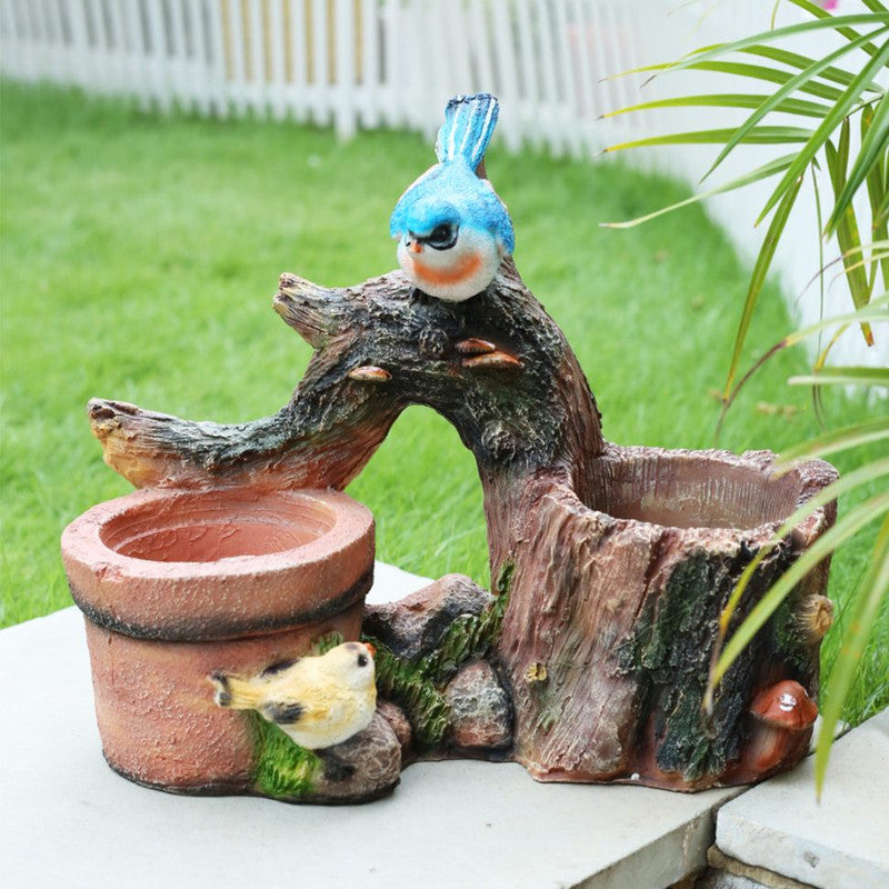 Wonderland Cute Bird On Tree Trunk with 2 Pot| Garden pots and planters| Balcony pots