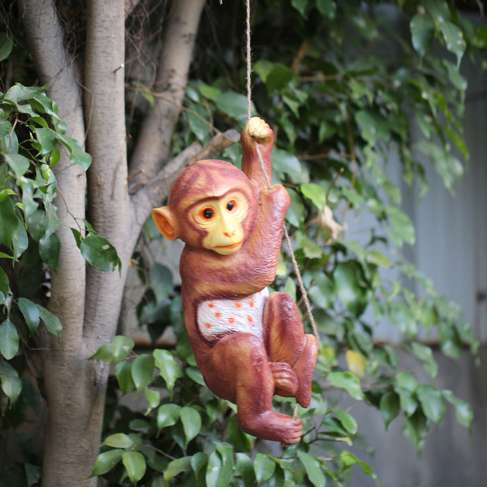 Wonderland hanging swing  Monkey on Rope for Garden Decoration  ( dark brown)|Garden décor|Outdoor Decor