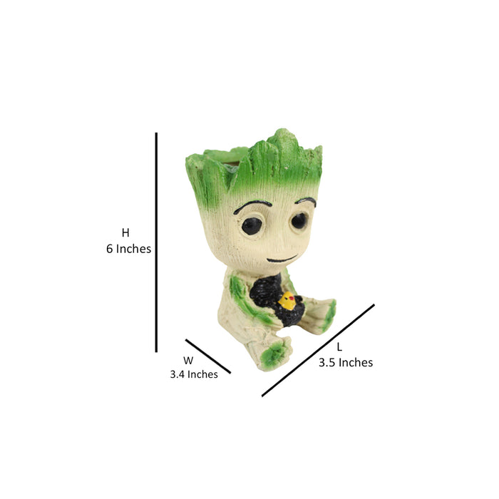 Wonderland Baby Groot with chick for Home and  Decoration (medium size)