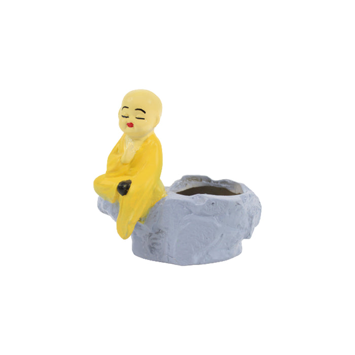Wonderland Monk with Mountain Succulent Pots (Yellow)