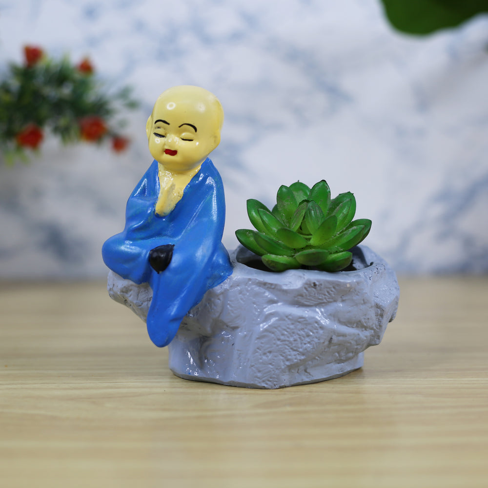 Wonderland Monk with Mountain Succulent Pots (Blue)