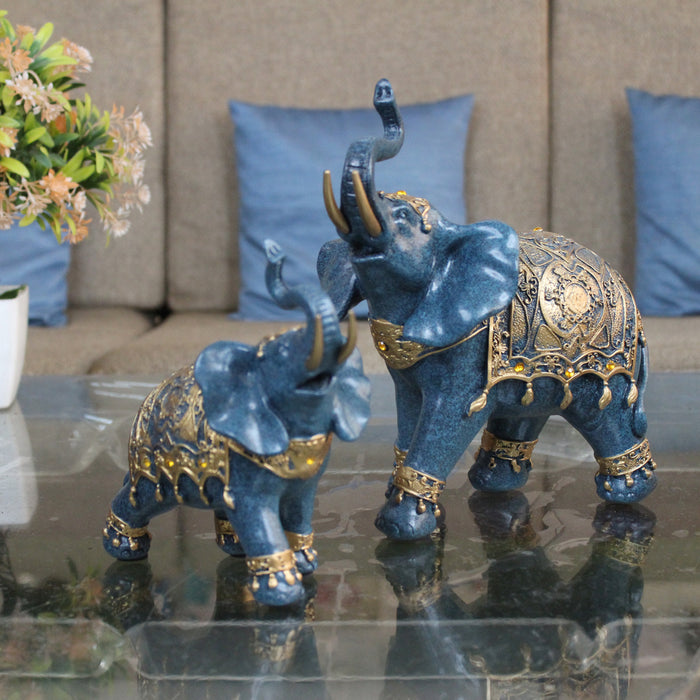 SET of 2 Elephant statue, showpiece for home decor,office decoration, gift