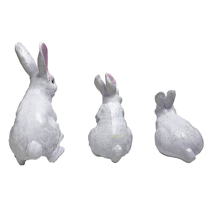 Set of 3 Resin Rabbits (Garden Statue, Garden Decor, Resin Outdoor Balcony)