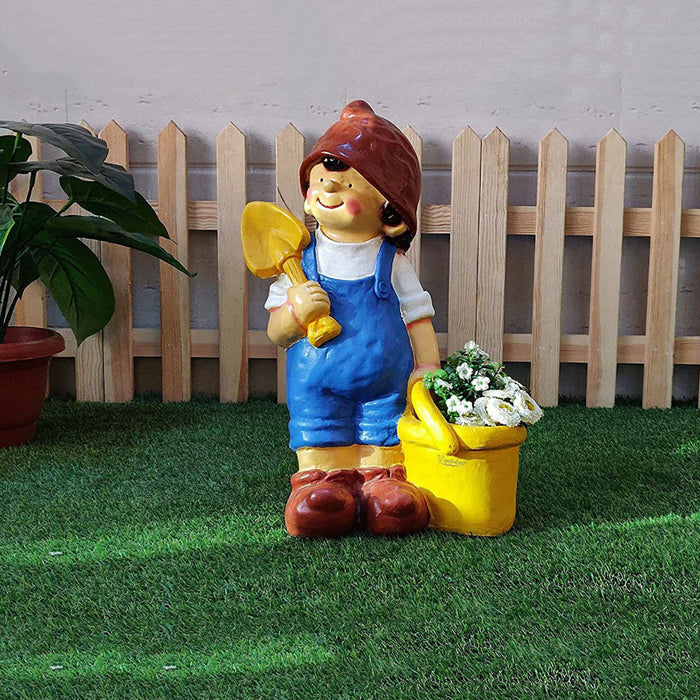 Boy with Pot Planter for Balcony & Garden Decoration