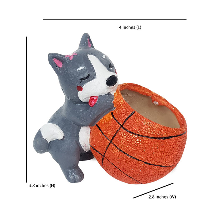 Dog with Basketball Succulent Pot for Home and Balcony Decoration