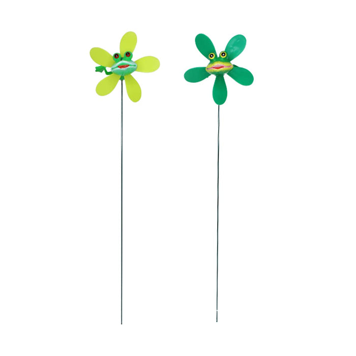 (Set of 4) Fan Frog Stake/Stick for Garden Decoration