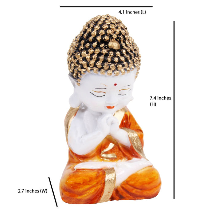 Small Buddha Statue for Home Decoration (Orange)