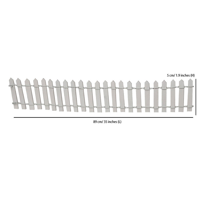 Miniature Toys: Set of 2 Mini Fence Long for Miniature Fairy Garden Toys in white - Wonderland Garden Arts and Craft