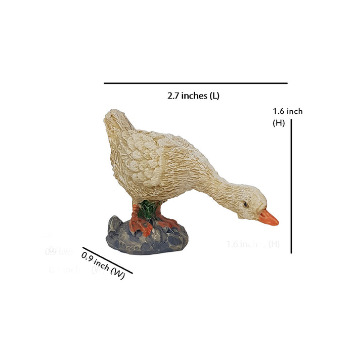 Wonderland SET of 2 Duck Resin Miniature Statues | for Bonsai Decoration, School Projects, DIY Crafts, Miniature Toys, Fairy Gardens, Photoshoot Props | Material Resin | Size 2.6 Inches Each