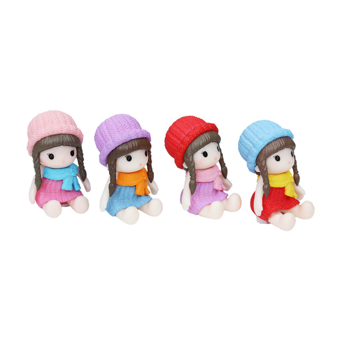 Miniature Toys : (Set of 4) Sweater Dolls Sitting for Fairy Garden Accessories