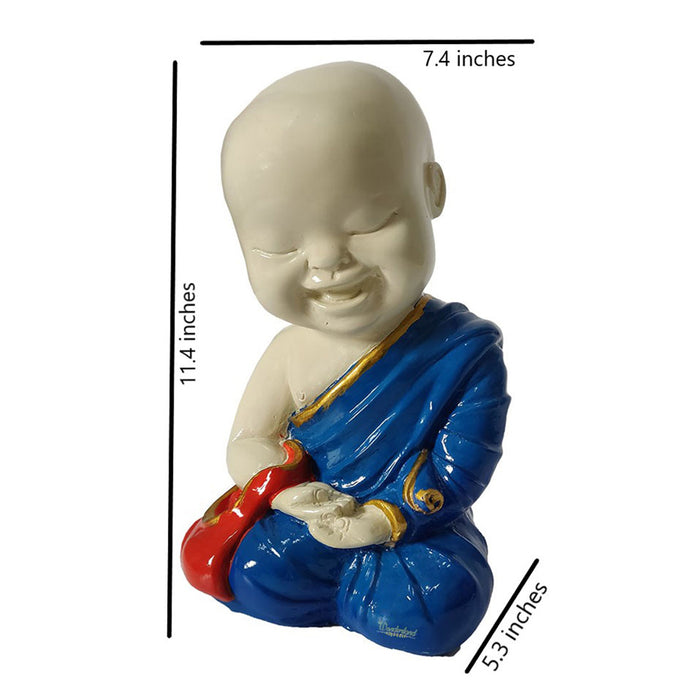 Big Monk Statue for Home and Garden Decoration (Blue)