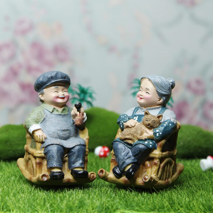 Miniature Toys : (2 Pc/Set) Granma-Grandpa for Fairy Garden Accessories