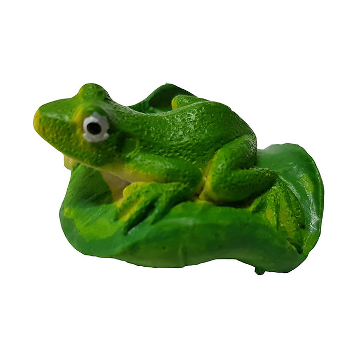 Miniature Toys : (Set of 2) Frog on leaf for Fairy Garden Accessories