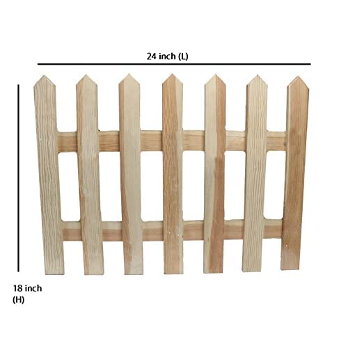 Pack of 4 : Pine Wooden Fence for Indoor/Outdoor Garden