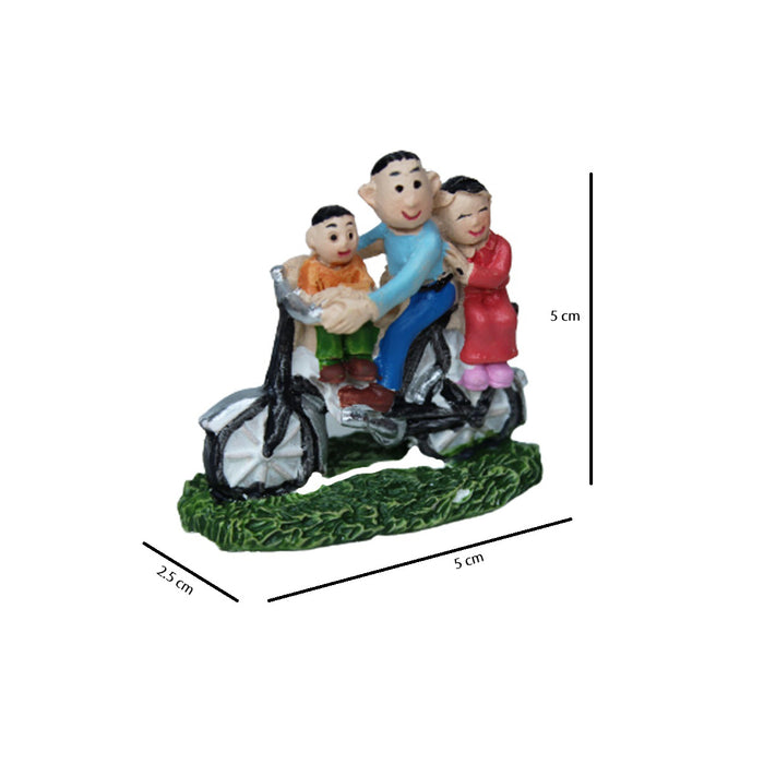Miniature Toys : (Set of 2) Family on Bike