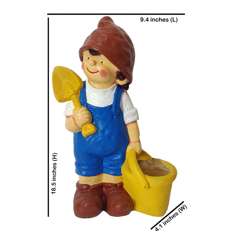 Boy with Pot Planter for Balcony & Garden Decoration