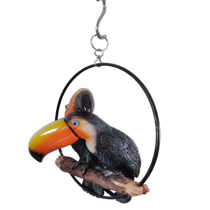 Toucans Statue in Ring for Home and Garden Decoration