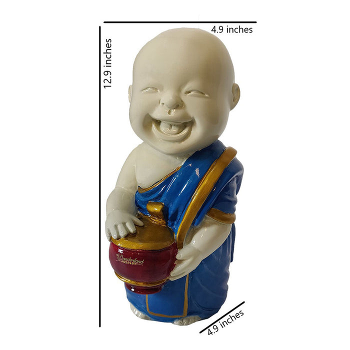 Big Monk Statue for Home and Garden Decoration (Blue)