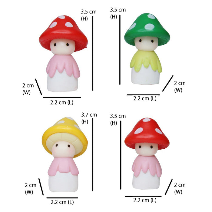 Miniature Toy : (4 Pc/Set) Mushroom Dolls for Bonsai Tray Gardening