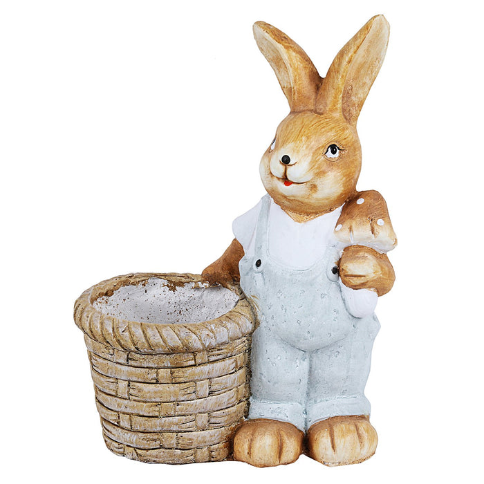 Rabbit with Pot Planter for Garden Decoration