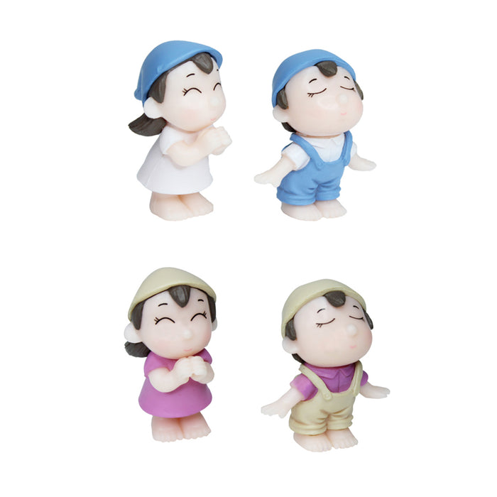 Miniature Toys - Set of 4 Small Boy Girl Couple ( Fairy garden accessories)