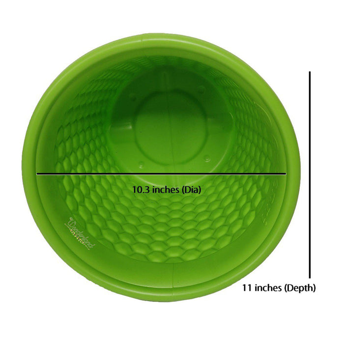 Set of 2 : Green Honeycomb 12 Inches PP/ PVC / High Quality Plastic Planter