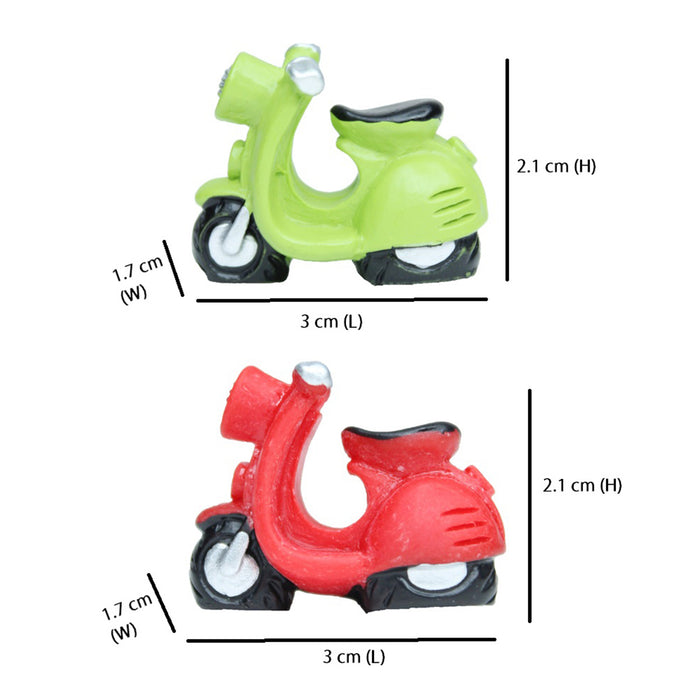 Miniature Toys - Set of 2 Scooter (Red & Green) ( Fairy garden accessories)