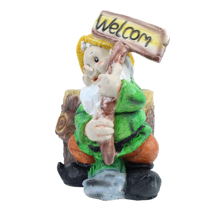 Gnome with Welcome Sign Planter for Garden Decoration