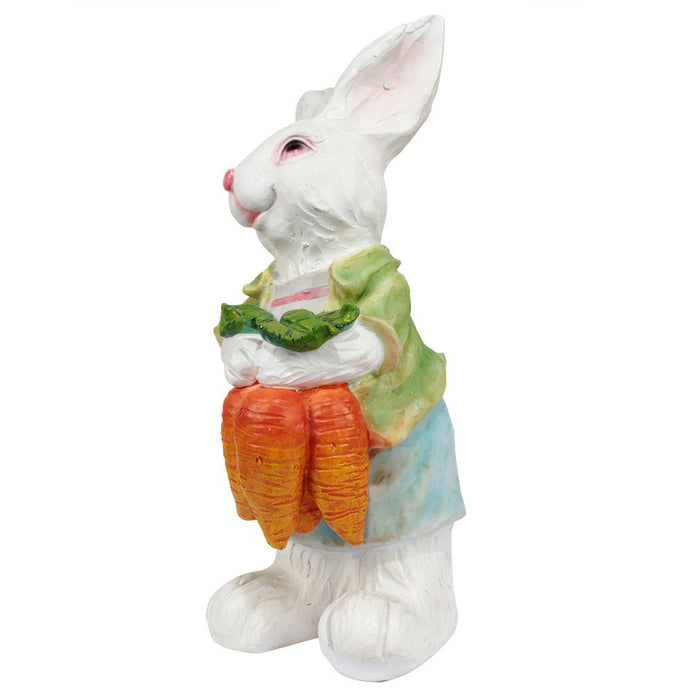 Rabbit with Carrots Statue for Garden Decoration