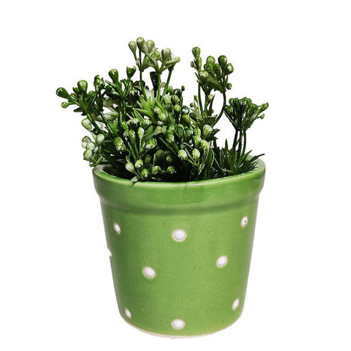 Small Ceramic Pot for Home and Garden Decoration (Green) - Wonderland Garden Arts and Craft