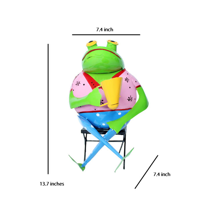 Frog on Chair for Home, Balcony and Garden Decoration (Pink)