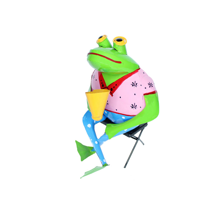 Frog on Chair for Home, Balcony and Garden Decoration (Pink)
