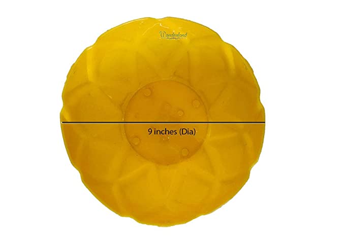 (Set of 2) Hanging Solitaire Pot with Chain and Drain Base for Home Garden, Yellow