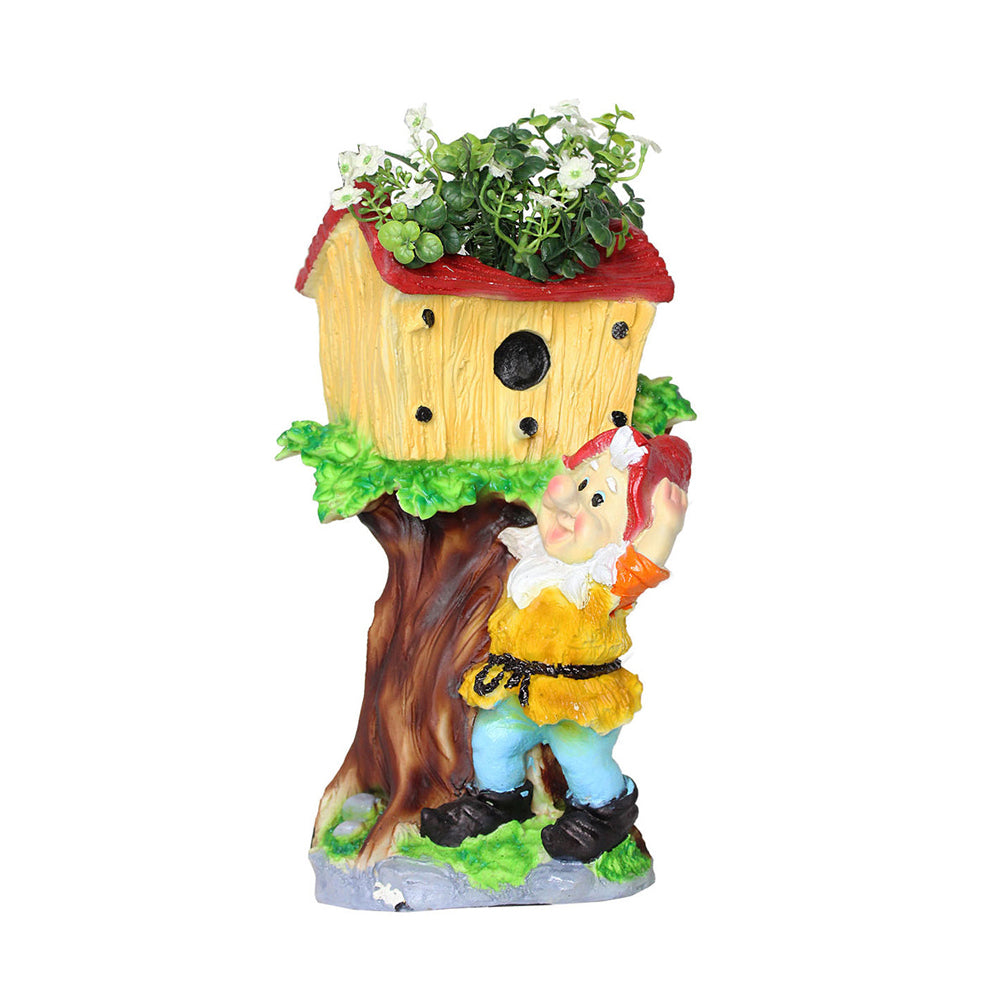 Gnome with Tree House Pot Planter for Balcony and Garden Decoration