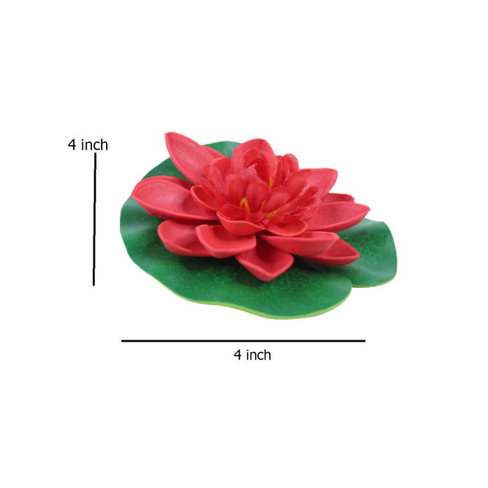 Set of 10 Red Floating in water artificial Lotus