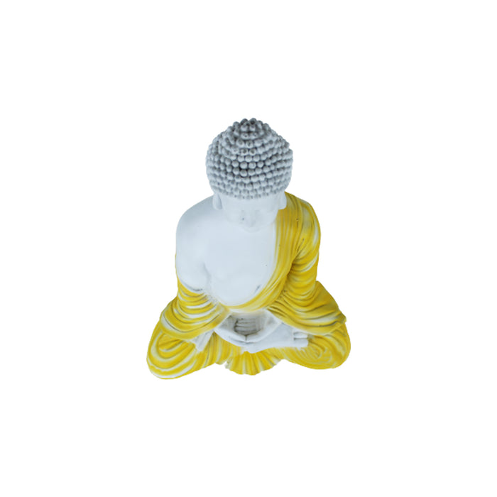 14 inches Buddha Statue for Home and Garden Decoration (Yellow)