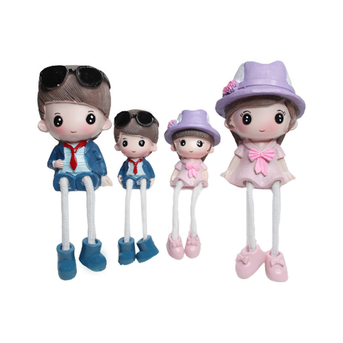 Wonderland Bow & Tie hanging leg family| Resin 
Hanging dolls set of 4