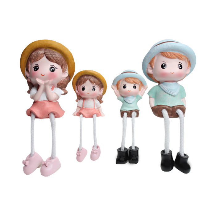 Wonderland Cutiee Hanging leg Family| Resin 
Hanging dolls set of 4