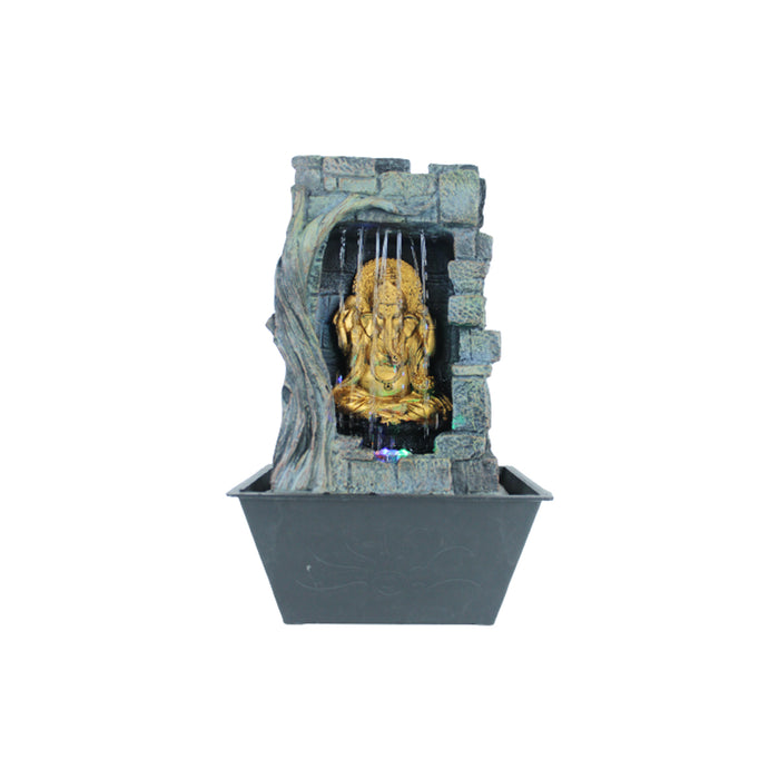 Table Top Ganesh Fountain for Home Decoration (Grey)