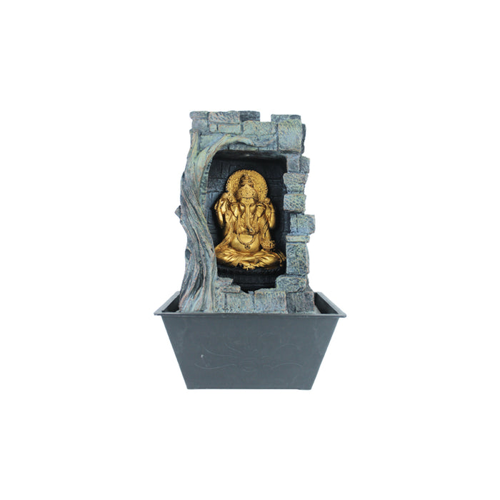 Table Top Ganesh Fountain for Home Decoration (Grey)
