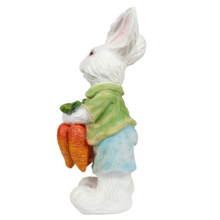 Rabbit with Carrots Statue for Garden Decoration