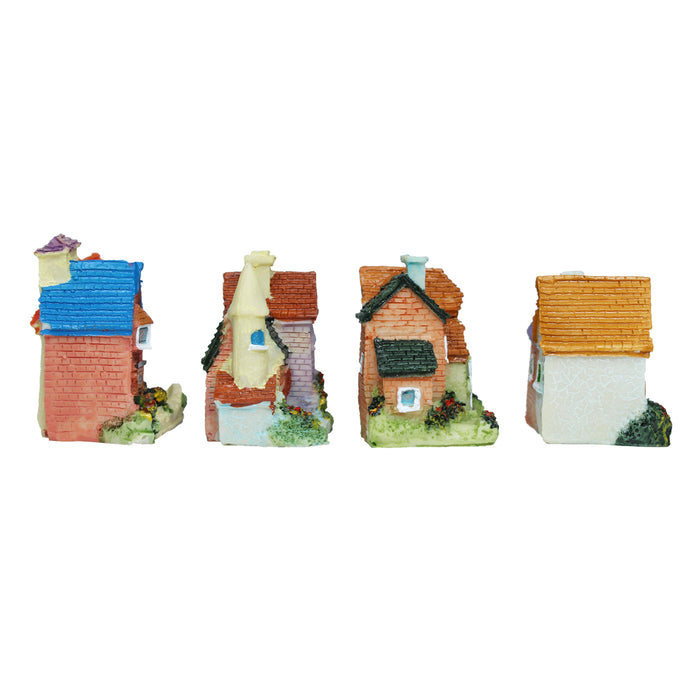 Miniature Toys - Wonderland Miniature Toys - Set of 4 Big Colourful Houses ( Fairy garden accessories)