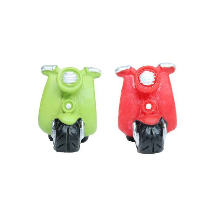 Miniature Toys - Set of 2 Scooter (Red & Green) ( Fairy garden accessories)