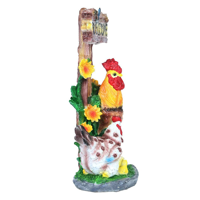 Hen with Welcome Stand Statue for Garden Decoration