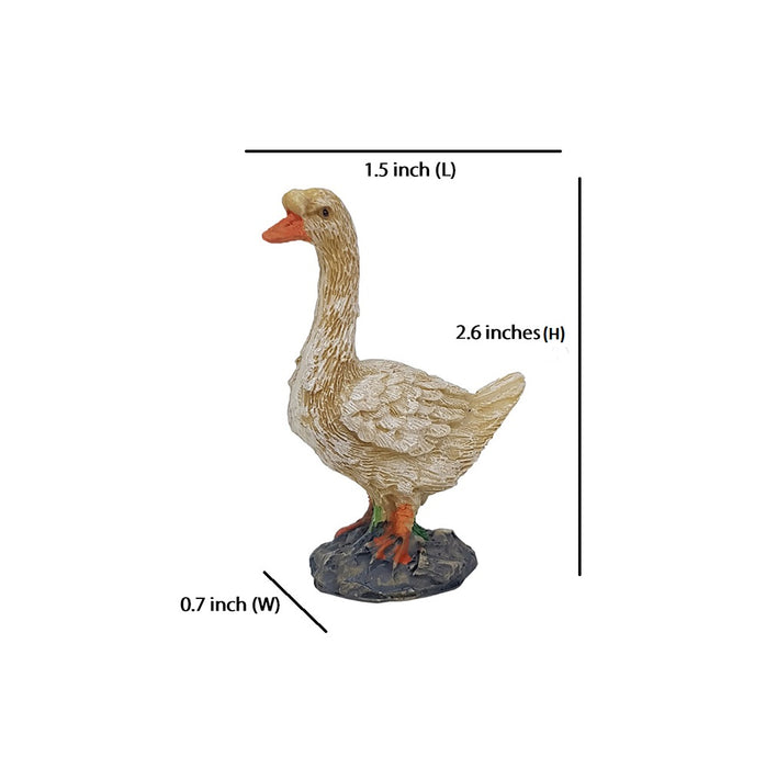 Wonderland SET of 2 Duck Resin Miniature Statues | for Bonsai Decoration, School Projects, DIY Crafts, Miniature Toys, Fairy Gardens, Photoshoot Props | Material Resin | Size 2.6 Inches Each