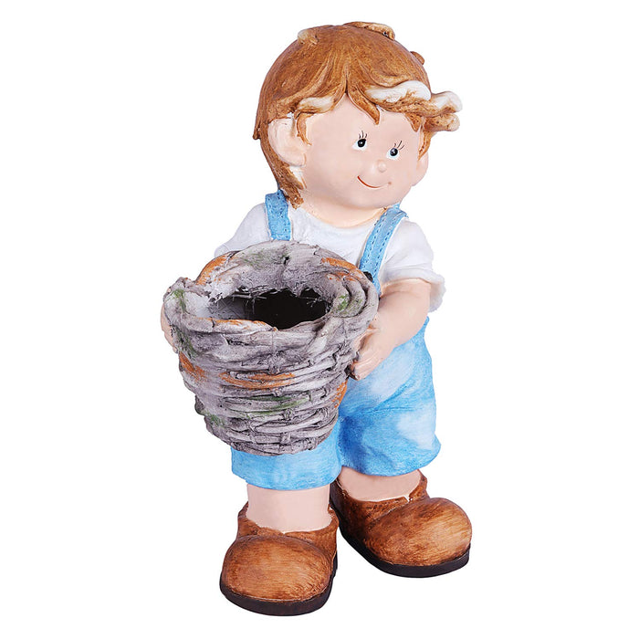 Boy With Pot Planter for Garden Decoration