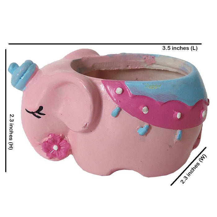 Elephant Succulent Pot for Home and Balcony Decoration (Pink) - Wonderland Garden Arts and Craft